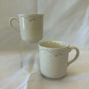 Corelle by Corning Calico Rose Set of 2 Discontinued Cups Made 1985-1993